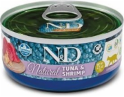 FARMINA N&D Cat Natural Tuna&Shrimp - vlhké krmivo pro kočky - 140 g