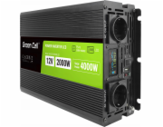 LCD převodník 12V 2000W/4000W Čistý sinus s displejem
