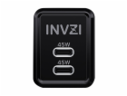 INVZI GaN 2x USB-C, 45W, síťová nabíječka EU (černá)