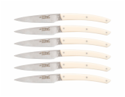 Laguiole Jean Dubos Knife Set 6 pcs., Acrylic Ivory
