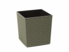 Hrnec Lamela JUKA RATTAN, zelený, O19 cm, 19 cm