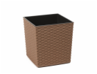 Hrnec Lamela JUKA RATTAN, hnědý, O19 cm, 19 cm