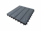 WPC terasová dlažba, 300×300×22 mm, šedá