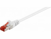 Goobay Propojovací kabel Cat.6 S/FTP (PiMF) (bílý, 15 cm)
