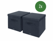 LEITZ Fabric textilní úložný box s víkem L, 2 kusy, 32,5 x 33 x 38 cm
