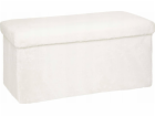 Pouf Atmosphera Ezzio, bílý, 76 cm x 38 cm x 38 cm
