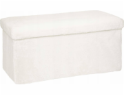 Pouf Atmosphera Ezzio, bílý, 76 cm x 38 cm x 38 cm