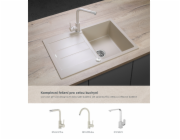 Granitový kuchyňský dřez Concept DG10C45be s BÉŽOVÝM odkapávačem