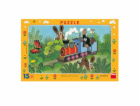 Dino Papírové puzzle Krtek a lokomotiva15 dílků