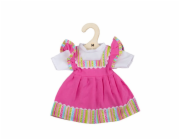 Bigjigs Toys Růžové šaty s pruhovaným lemováním pro panenku 34 cm