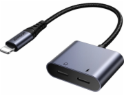 Audio adaptér 2 v 1 Joyroom SY-L02 Lightning na dvojitý Lightning (černý)