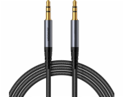 Joyroom SY-A08 AUX kabel 3,5mm mini jack na 3,5mm mini jack, opletený, 1,2 m (černý)
