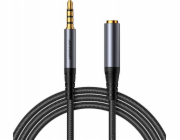 Joyroom SY-A09 Prodlužovací kabel AUX 3,5mm mini jack samice na 3,5mm mini jack samec, opletený, 1,2 m (černý)