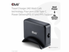 Club3D cestovní nabíječka 240W GaN technologie, 4xUSB-C, ...