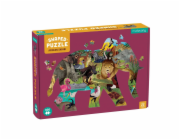 Mudpuppy Puzzle Africké safari ve tvaru slona 300 dílků