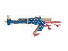 Woodcraft Dřevěné 3D puzzle Samopal AK47 v barvách Americ...