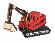 Woodcraft Dřevěné 3D puzzle Rypadlo červená