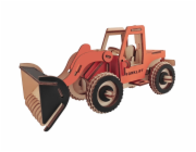 Woodcraft Dřevěné 3D puzzle oranžový Bagr