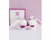 Doudou Dárková sada - Sada botiček s chrastítky králíček 6-12 měsíců