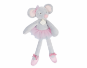 Doudou Dárková sada - Plyšová hračka myška šedá balerína 30 cm
