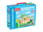 Jeujura Dřevěná stavebnice 80 dílů Můj první dům s autem