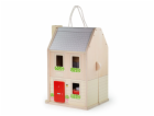 Bigjigs Toys Rozkládací domeček s příslušenstvím