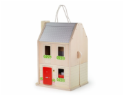 Bigjigs Toys Rozkládací domeček s příslušenstvím