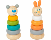 small foot Nasazovací věž pastelová 1 ks medvěd