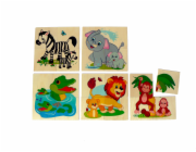 Hess Dřevěné puzzle Zvířata džungle