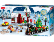 Sluban Town M38-B0887 Vánoční vesnice s vláčkem
