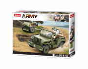 Sluban Army WW2 M38-B0853 Spojenecký džíp a protiletadlové dělo