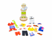 Bigjigs Toys Magnetické oblékací puzzle sportovní aktivity