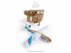 Ugears 3D dřevěné mechanické puzzle Vystřelovací letadlo