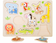 small foot Dřevěné vkládací puzzle zoo