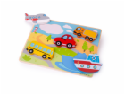 Bigjigs Toys Vkládací puzzle dopravní prostředky