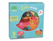 Vilac Dřevěné kostky zvířátka 9 ks