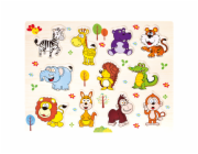 Bino Dřevěné puzzle safari 11 dílků