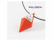 Živé šperky - Náhrdelník Diamant oranžový s trvalými bílými květy