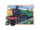 Bigjigs Toys Dřevěné puzzle historický vlak Flying Scotsm...