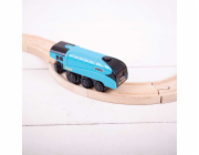 Bigjigs Rail Elektrická lokomotiva Mallard modrá