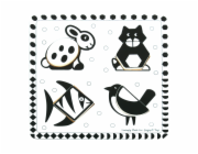 Bigjigs Toys Dřevěné vkládací puzzle černobílé tvary 2