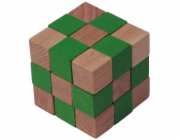 Dřevěný hlavolam kostka zelená velká