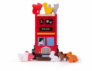 Bigjigs Toys Dřevěný autobus se zvířátky