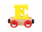 Bigjigs Rail Vagónek dřevěné vláčkodráhy - Písmeno E