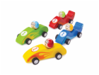 Bigjigs Toys Barevné dřevěné závodní auto 1 ks