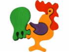 Fauna Dřevěné vkládací puzzle z masivu malý kohout
