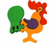 Fauna Dřevěné vkládací puzzle z masivu malý kohout