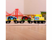 Bigjigs Rail Nákladní vlak s auty a kolejemi