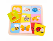 Bigjigs Toys Dřevěné vkládací puzzle 9 zvířátek