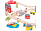 Bigjigs Rail Dřevěná vláčkodráha město a vesnice 91 dílů